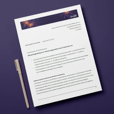 Analyse zur Verletzungsinzidenz durch Feuerwerk